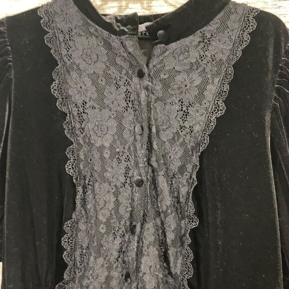 🖤 ELOQUII Elements Black Velvet Lace Babydoll Dress – Womens Size 22 - Picture 3 of 5